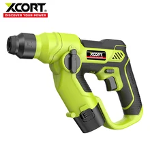 Xcort 12v brushless furadeira elétrica recarregável 4 funções ferramenta de impacto da broca do martelo rotativo para a bateria makita + caixa ferramenta