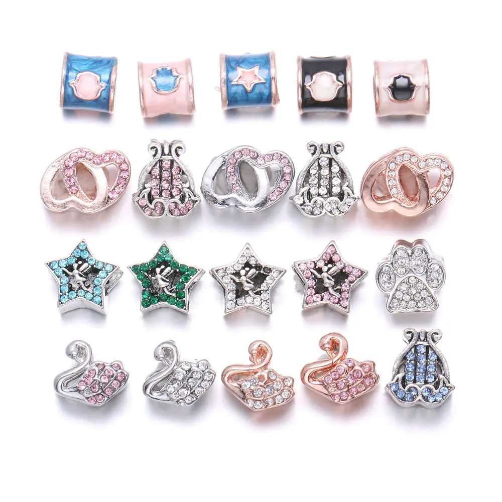 

New Multicolor 1 Pcs Alloy Beads Pendants Big Hole Loose Beads Pendants for Jewelry Making Supplies Jewelry Findings Hole 5mm