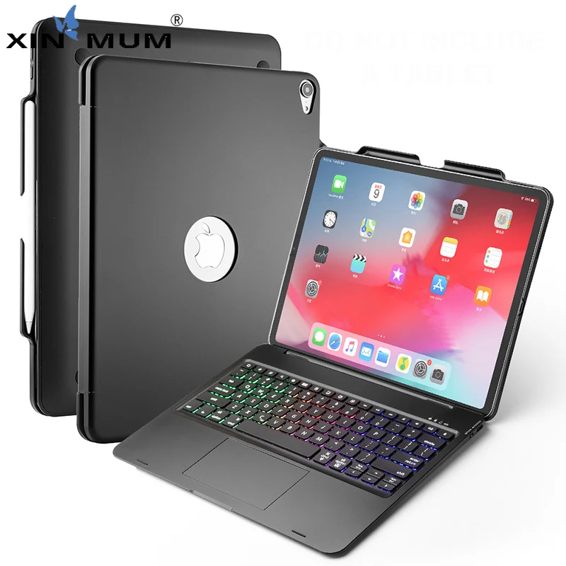 

7 Color Backlit Keyboard for iPad Pro 12.9 Inch 2018 English Bluetooth Tablet Keyboard Case with Touchpad Protective Cover Case