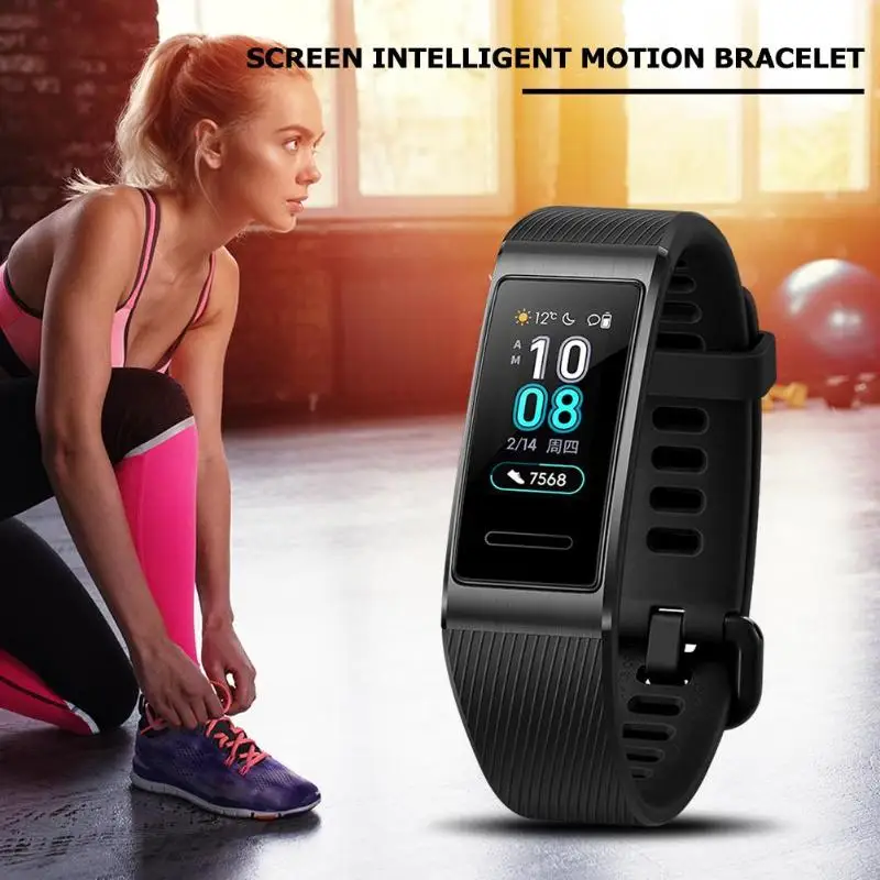 huawei Band 3 Pro gps смарт-браслет металлический Amoled 0,95 'цветной сенсорный экран плавать ход сердечного ритма сенсор сна nfc-браслет