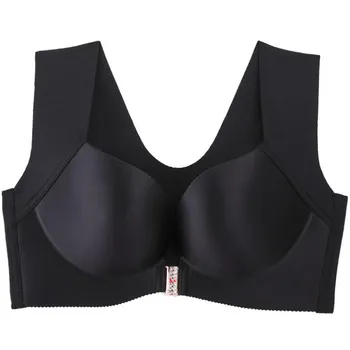 

Large-Sized Wireless Front Closure Sports Sleeping Underwear For Fat Mm Seamless Thin Back Front Gathered Bra Cup 75C-95C