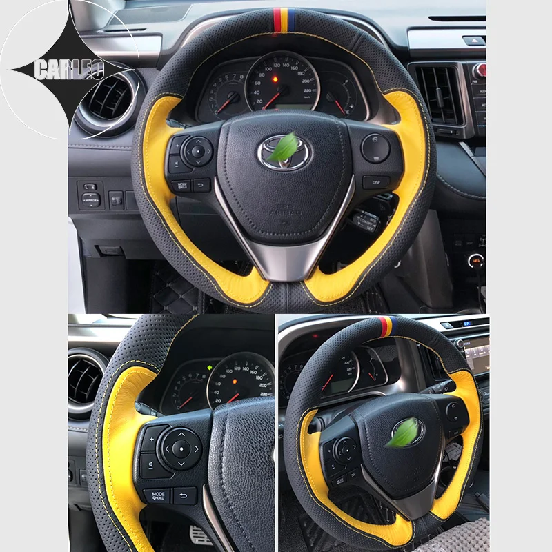 

Держатель для руля Toyota, Для Avalon, Highlander, Corolla, FJ, Cruiser, Prado, Vios, замша, кожа, вышивка на заказ, верхний слой
