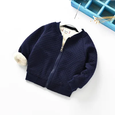 navy blue Новые детские куртки из плотного бархата; осенне-зимнее пальто; теплая одежда; Верхняя одежда для маленьких мальчиков; куртки с подкладкой; одежда для детей 1-3 лет - Цвет: navy blue