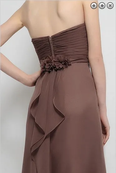 Новое Пышное Платье размера плюс, платье подружки невесты vestidos de fiesta, официальное длинное коричневое шифоновое платье подружки невесты