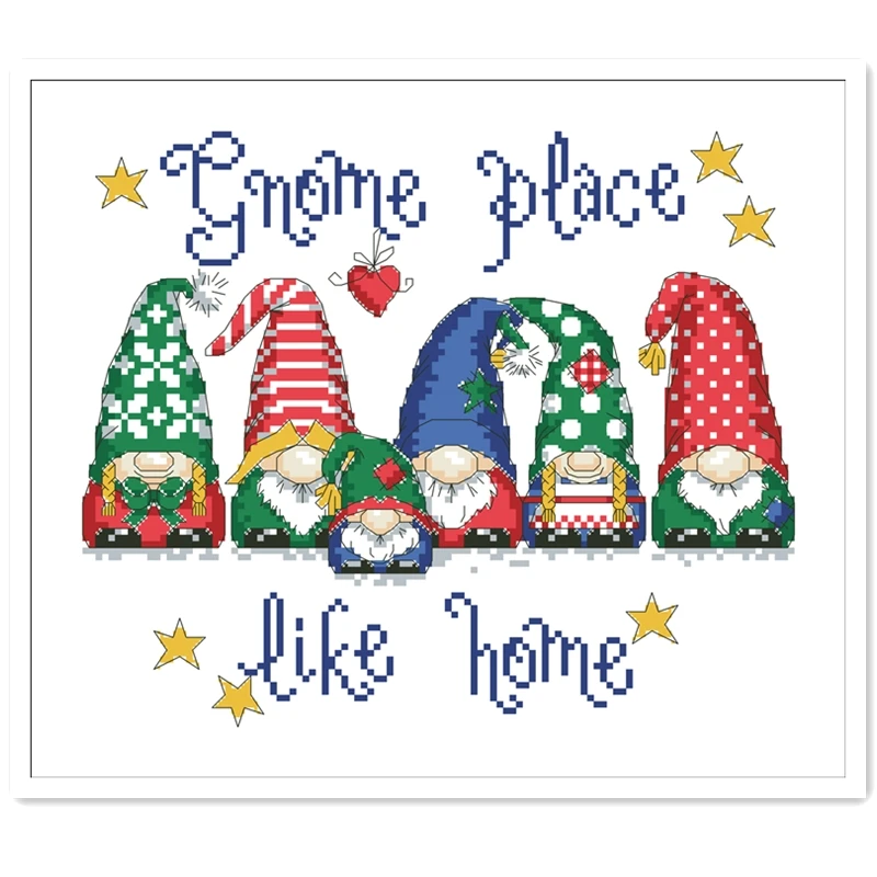 Download Gnome Place Like Home Cross Stitchx Mas Package 18ct 14ct 11ct White Cloth Cotton Thread Embroidery Diy Handmade Needlework Package Aliexpress