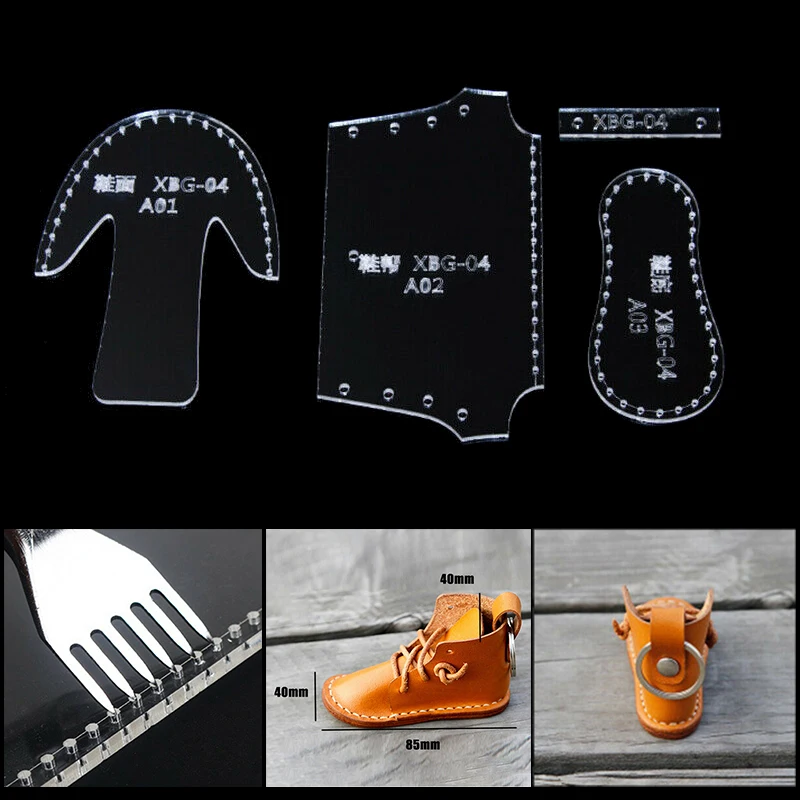 

1 Set New Transparent Leather Craft Acrylic Template Mini Shoes Keychain Pendant Pattern Stencil Template DIY Accessories