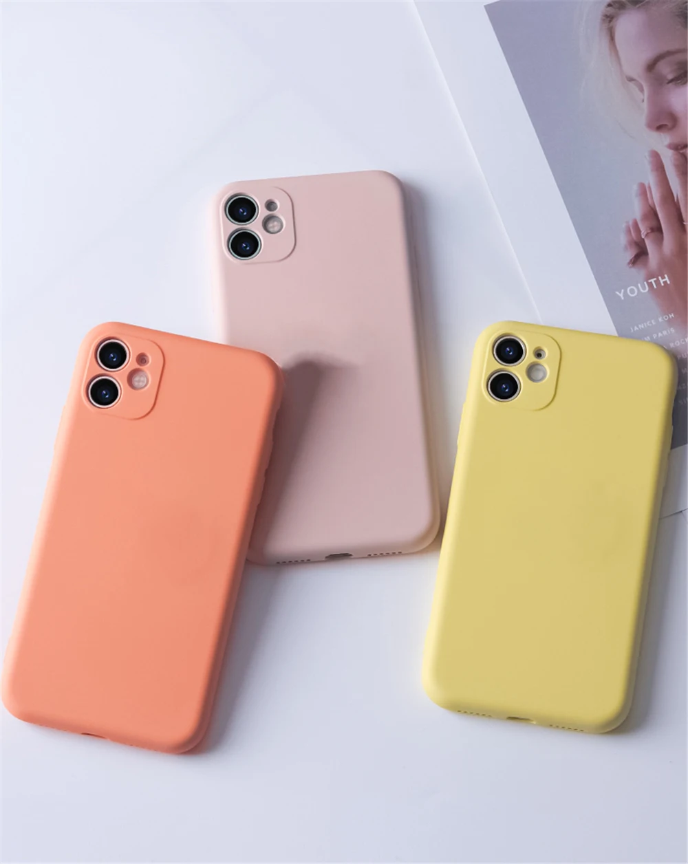 Liquid Silicone Phone Case For iPhone 13 11 Pro XS Max XR X Original Soft Protection Cover For iPhone 12 Mini 7 8 Plus SE 2020 iphone 11 Pro Max  cover