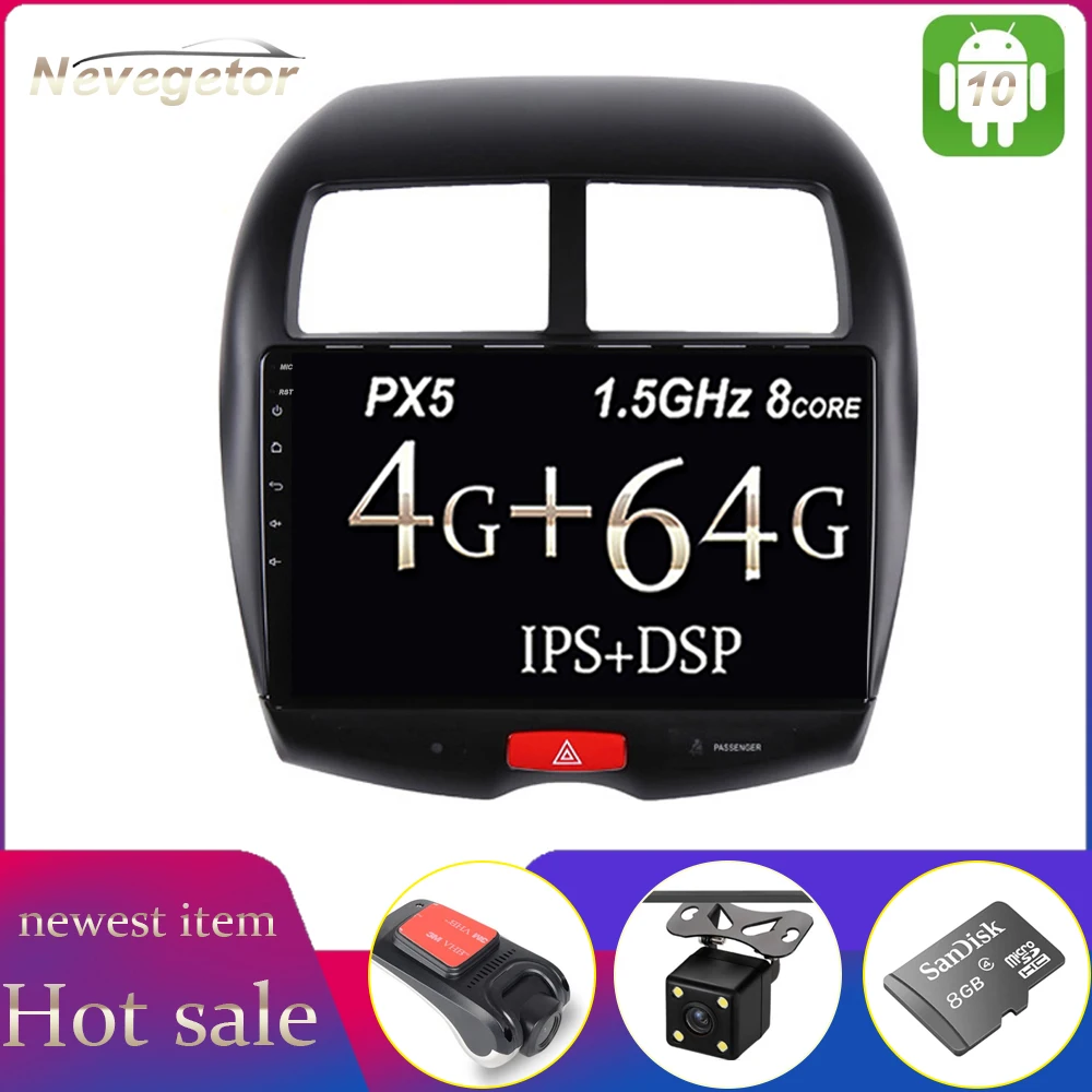 4G для Mitsubishi ASX 1 C4 Peugeot 4008 2010 2016 Android 10 автомобильное радио мультимедийный