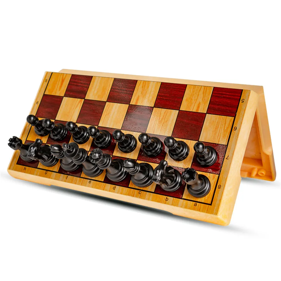 Новинка, портативные шахматы для путешествий, пластиковый Шахматный набор, магнитные шахматные фигуры, складная шахматная доска в подарок, игрушка BSTFAMLY I66