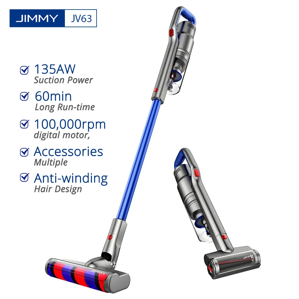 Ручной беспроводной пылесос JIMMY JV63 130 Вт 20 кПа|Пылесосы| |