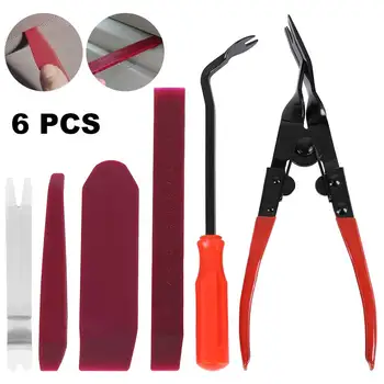 

6pcs/lot Practical Car Repair Tools Removal Pry Panel Dash Nail Puller Radio Audio Door Repairing Clip Trim Automobile Tool