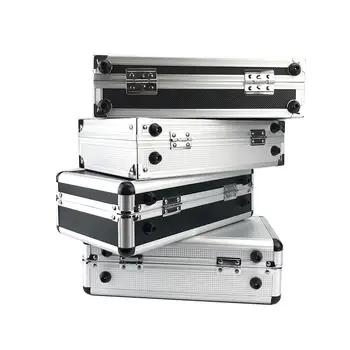 

Portable Aluminum Tool Box Safety equipment Toolbox Instrument box Storage Case Suitcase Impact Resistant Case With Sponge Ship