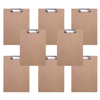 

Boy Vintage A4 File Clipboard Rounded Corners Drawing Writing Board Heavy Duty Clip Menu Board with Hanging Hole (8 Pcs)