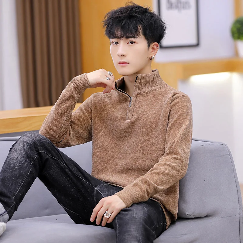 Mens Sweaters Coffee Turtleneck Black Warm Sweater Army Green Thickened Long Sleeve Winter Leisure Mens Sweater Pullovers