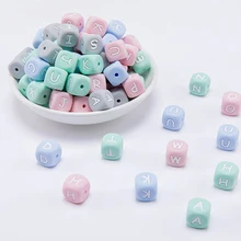 Anneau de dentition en Silicone gris, 20 pièces, perles de qualité alimentaire sans BPA, DIY, nom de bébé, 12mm 