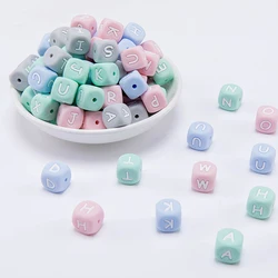 20Pcs gray Silicone Letter Beads Food Grade BPA Free Letter DIY baby Name Baby Teether BPA FREE 12mm