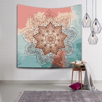 

Beautiful Printed Lotus Wall Art Tapestry Boho India Decorative Mandala Tapestry Beach Towel Room Tablecloth tapiz pared