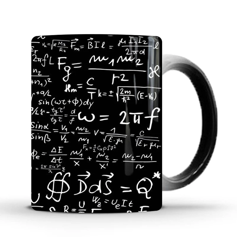 350 мл новая математическая забавная формула, меняющая цвет кружка, керамическая кружка для кофе, чая, открывающая тепло, Волшебная чашка, подарок для семьи, друзей