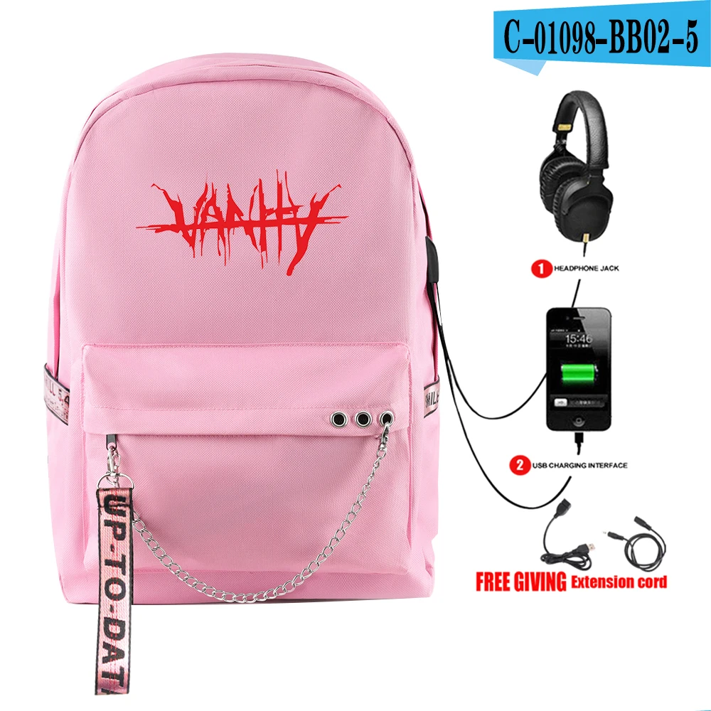 Juice Wrld рюкзак, модный рюкзак с принтом звездного неба, рюкзак для ноутбука, USB многофункциональный рюкзак для путешествий, софтбэк рюкзак - Цвет: Pink