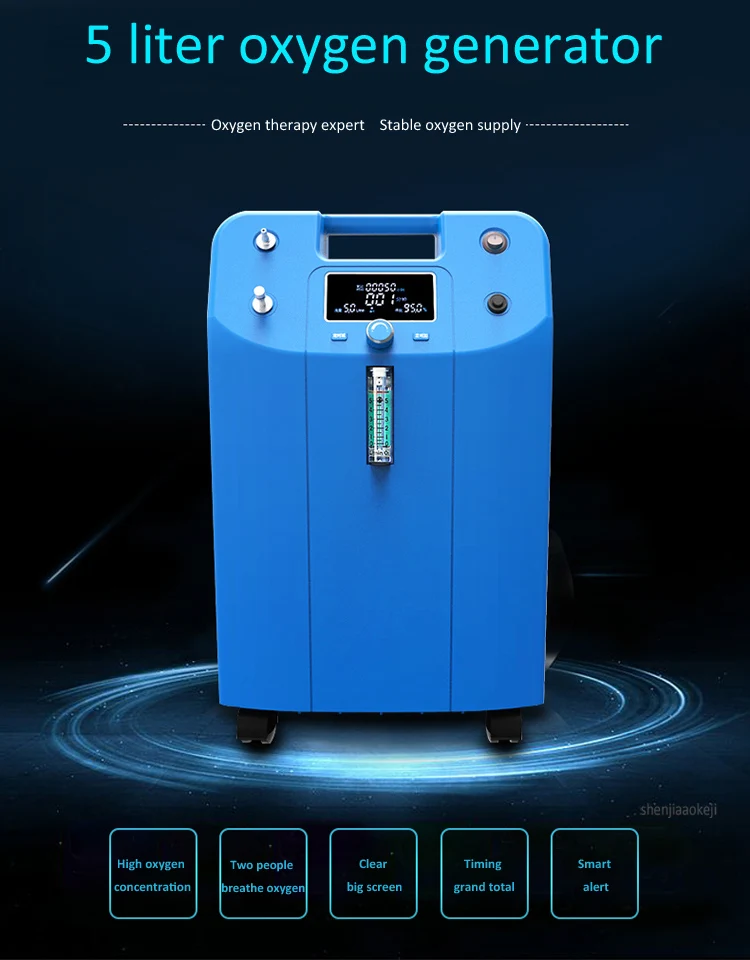 Home 5L Oxygen generator KJR-Y51 oxygen making machine Portable Oxygenator with atomization function for 2 people to use 220v