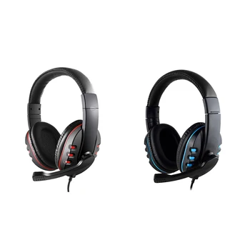 

3.5mm Wired Headphone With Mic Gaming Headset Earphone Low Bass Stereo For Ps4 One Pc