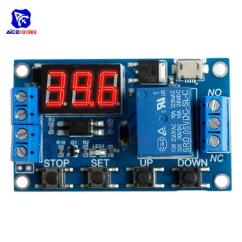 

WS16 Switch Delay Time Relay Module Micro USB 5V LED Display Automation Cycle Delay Timer Control Board DC 6-30V 6V 9V 12V 24V
