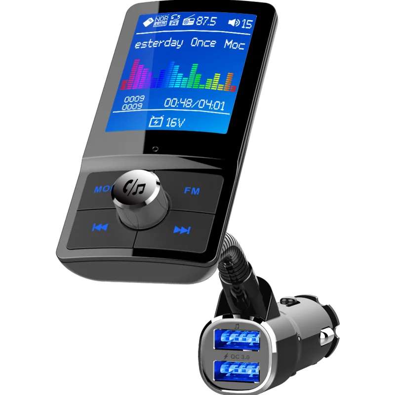 BC43 LCD Bluetooth FM Transmitter Handsfree Car Kit MP3 Player QC3.0 USB Charger 