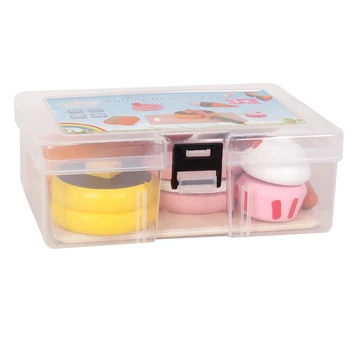 

Simulation Ice Cream Dessert Cutting Set Wooden Toys for Kids Plastic Box Food Kitchen Toys Educational Girls Gift