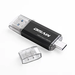 DISAIN – clé usb 3.0 de Type C, support à mémoire de 16GB/32GB/64GB/512GB, noir et rouge, dispositif de stockage externe, 128GB 