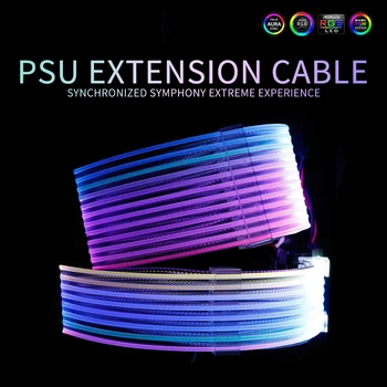 

Strimer 24pin 8pin RGB Cable Extension Gaming LED Strip Light Aura Sync For Power Supply To Motherboard ATX PCI-E GPU