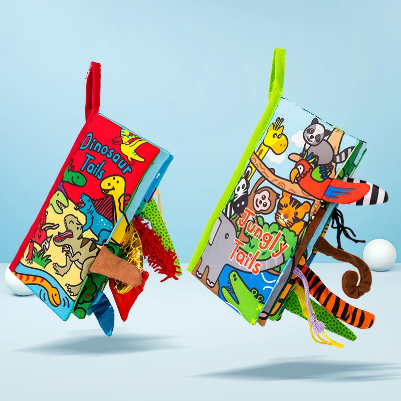 

Tropical Rainforest Animal Cloth Book Baby Soft Animal Tails Cloth Book Baby Early Learning Educational Toys Baby Book