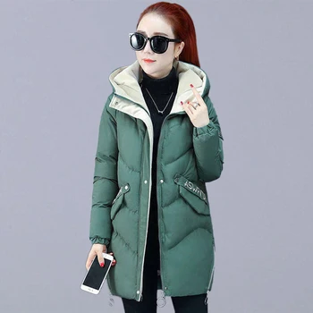 

Autumn and Winter Thick Warm Casual Coats Women Long Jackets New Fashion Hooded Cotton Parkas Woman Coats
