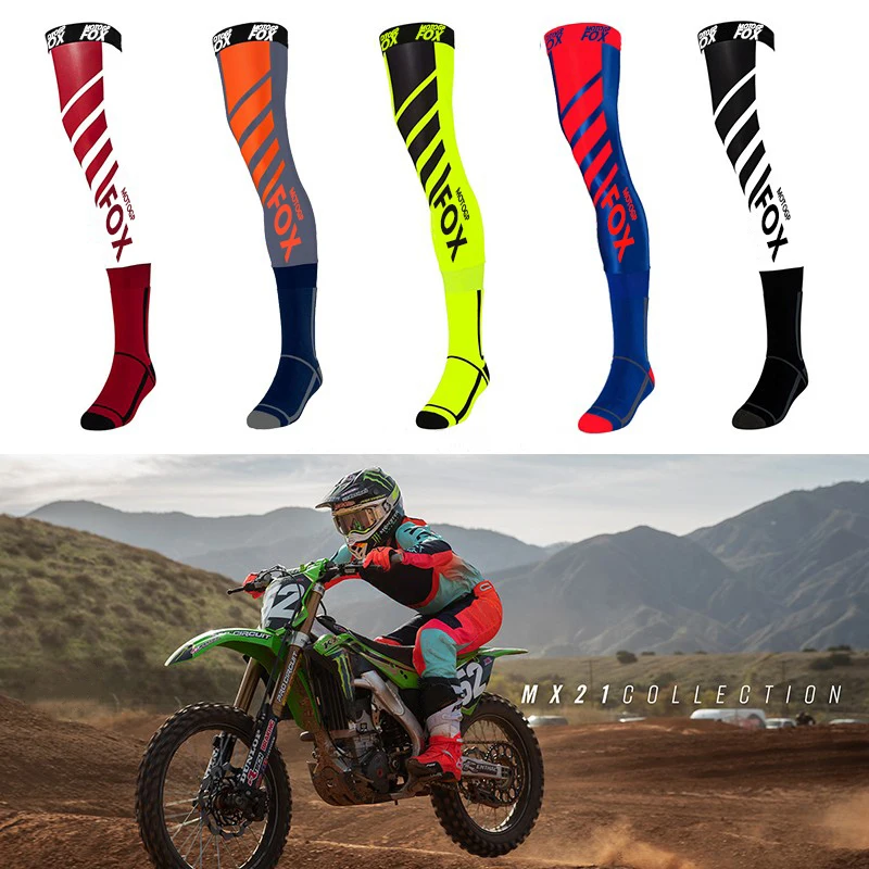 NAUGHTY FOX 2021 Motorcycle Compression Knee Brace Enduro Socks Top Motocross Socks MTB ATV MX
