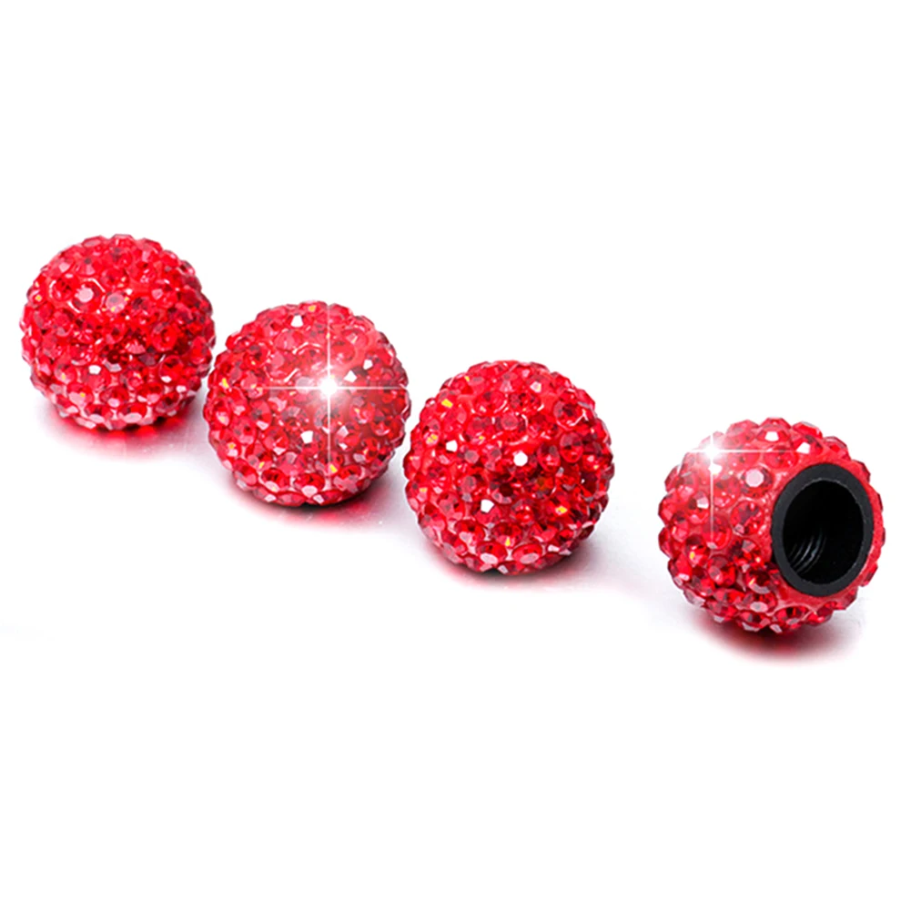 4 шт. алмазные универсальные автомобильные шины соединительные деталиот утечки крышки анти-ржавчины пылезащитный клапан крышка s V6 - Цвет: red