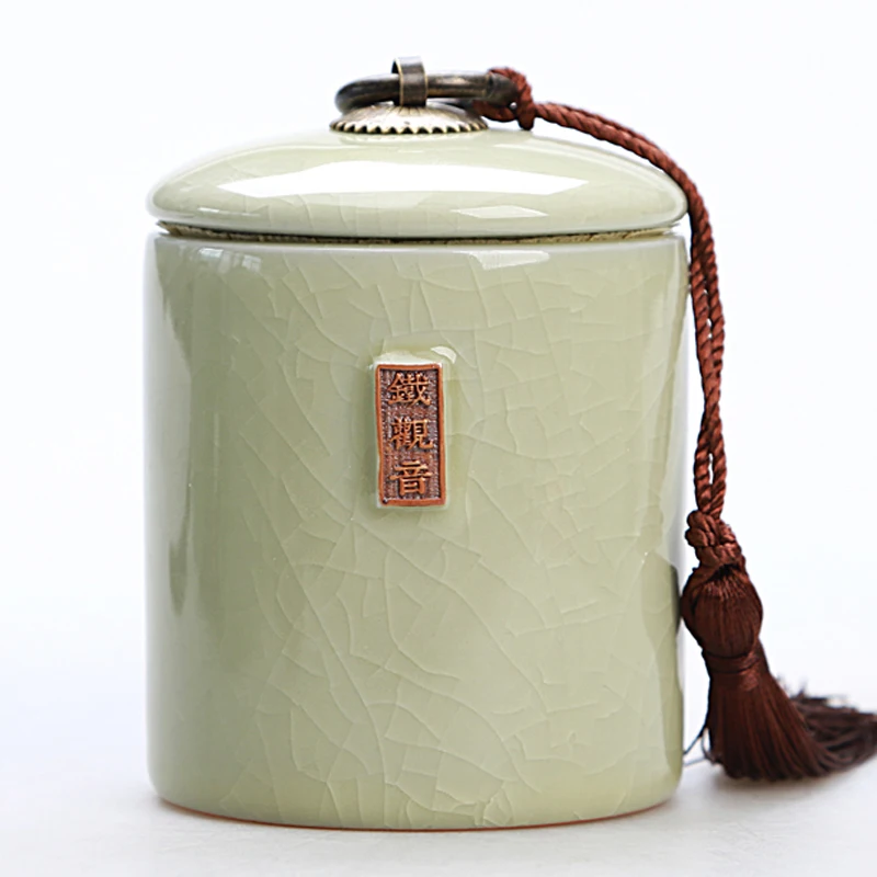 P Style Банка для чая керамическая фарфоровая коробка для хранения Tieguanyin Pu'er держатель Чайная Посуда Герметичный резервуар контейнер Caddy чайная коробка банка - Цвет: P Style