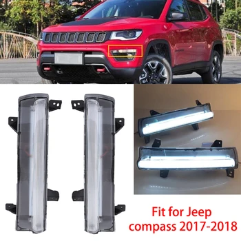 

CITALL NEW 2pcs LED Daytime Running Light DRL Fog Driving Turn Signal Lamp Fit For Jeep Compass 2017 2018