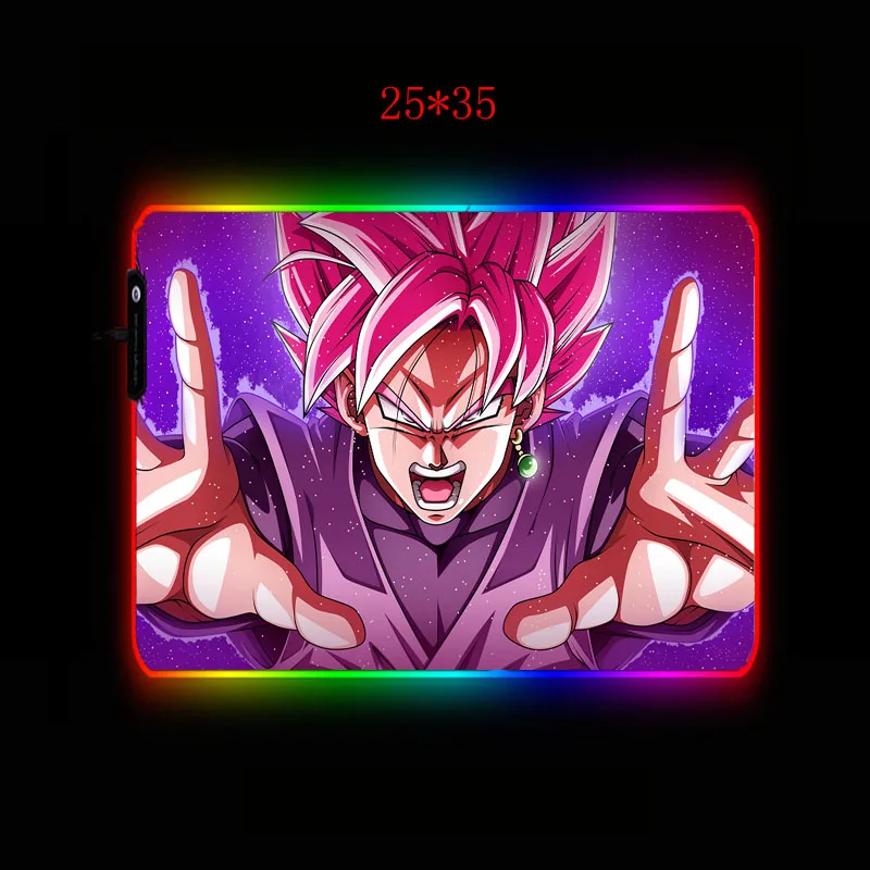 Yuzuoan XXL коврик для мыши светодиодный подсветка RGB игровой коврик для мышки с аниме Dragon Ball экстремальный комфорт клавиатура компьютерный коврик на заказ