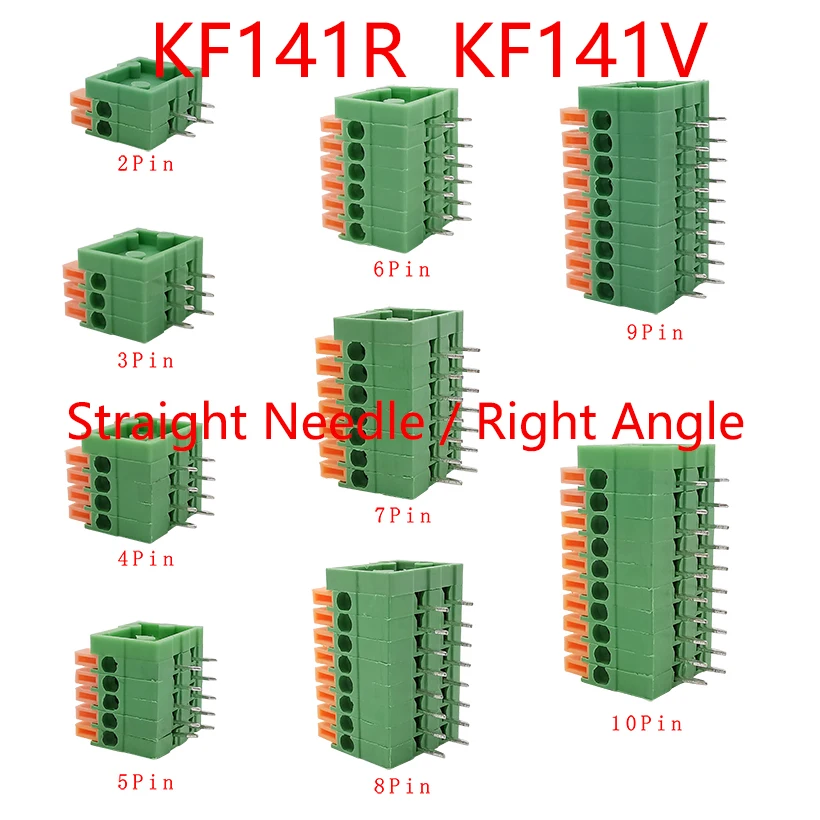 5/10 шт. KF141R KF141V 2 54 мм 2/3/4/5/6/7/8/9/10 Pin пружинные клеммные колодки коннектор печатной