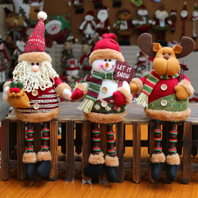 Рождественские украшения для дома, дерево, Декор, кукла, год, Merry Christamas, подарок, олень, снеговик, Санта Клаус, стоящая кукла