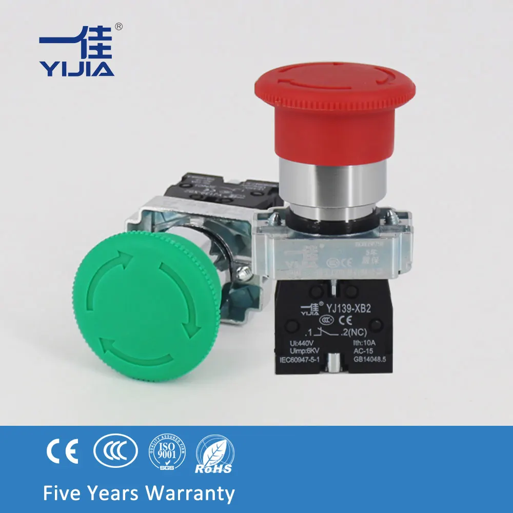 YIJIA 22 мм аварийной остановки кнопочный переключатель 1NC 2NC 10A 440V оборудование