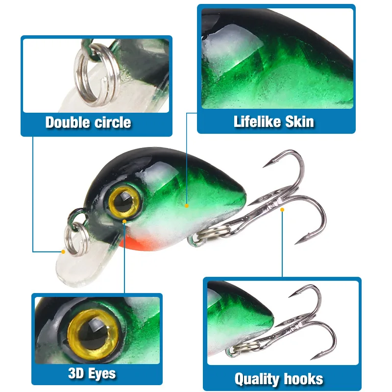 1 PCS Rock Minnow Fishing Lure 30mm/1.6g Crankbait Hard Bait Topwater Artificial Wobbler Bass Japan Fly Fishing Accessories
