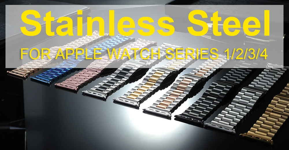 UEBN классический металлический браслет из нержавеющей стали для Apple watch серии 4 3 2 1 ремешок для часов Ремешок для iWatch 40 мм 44 мм 42 мм 38 мм ремешок
