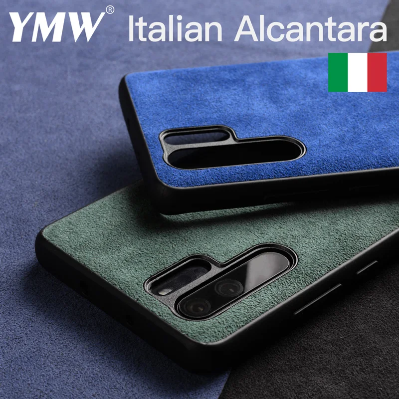 YMW ALCANTARA Case for HUAWEI P30 Pro HONOR 20 Pro P40 Lite Mate40 30 20 Pro Luxury Artificial Leather Business Phone Cases