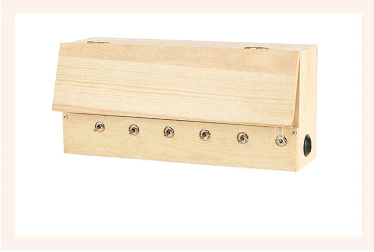 Beige Multi Switch Wooden Useless Box
