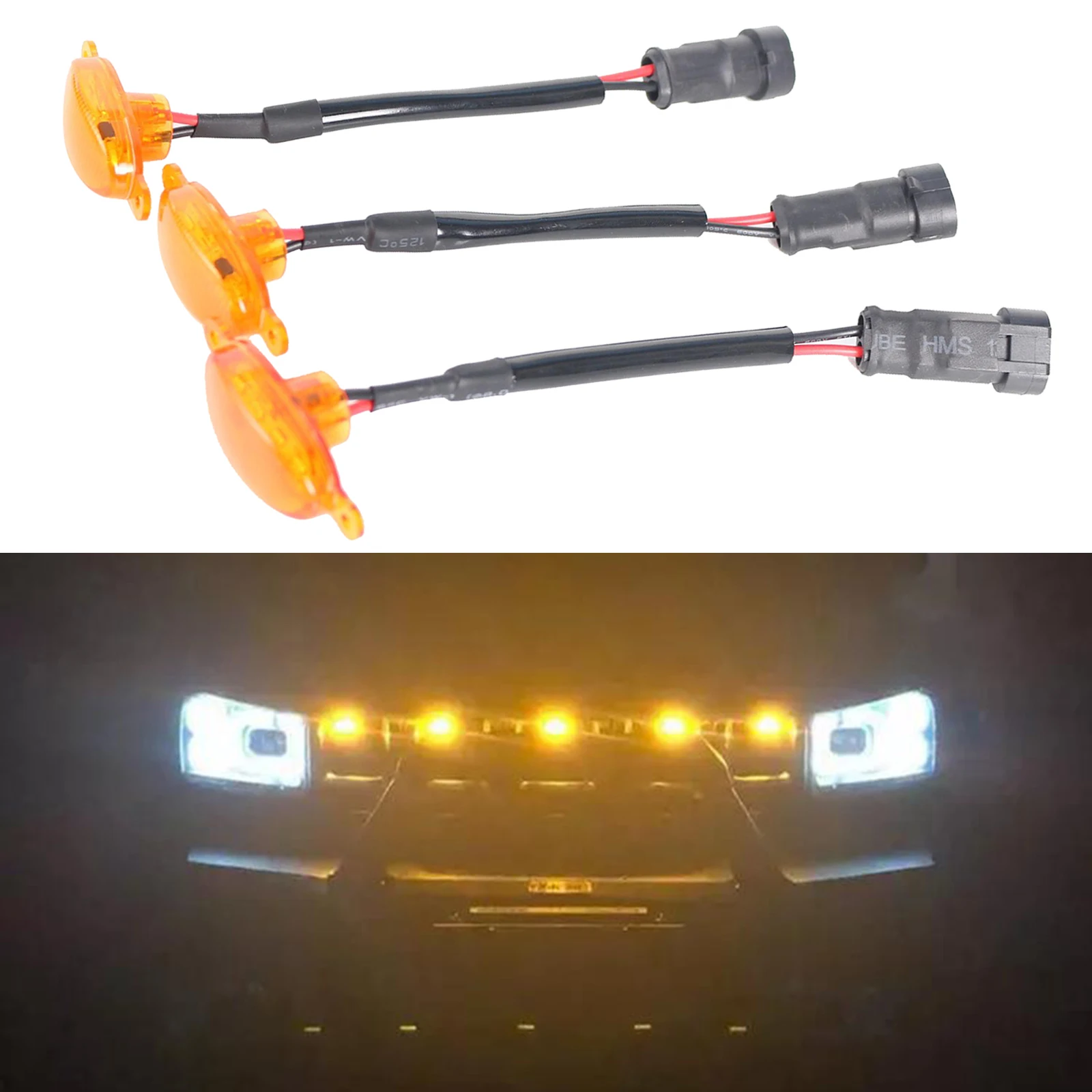 3x LED Light For Ford F-150 F150 Raptor Style Grille Grill 2015-2019 White 3x LED Light For Ford F-150 F150 Raptor Style Grille Grill 2015-2019 White