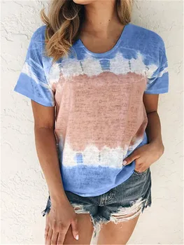 

2020 spring and summer new women's loose round neck short sleeve printed T-shirt top