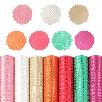 

A5 Size 7Pieces/set 15x21cm Plain Synthetic Leather Patchwork Hair Bow Earrings Making Handbag Phone Case DIY,1Yc10515