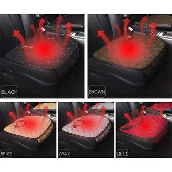 

1PCS 12V Polyester Fiber Car Heated Seat Cushion Seat Warmer Winter Household Cover Electric Heating Mat Cushions Auto Covers