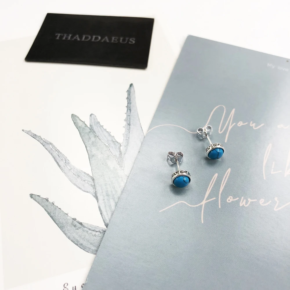 Серьги-гвоздики круглые синие камни, Томас Стиль Glam мода хорошее украшение для женщин, Ts подарок в 925 пробы серебро, выгодное предложение