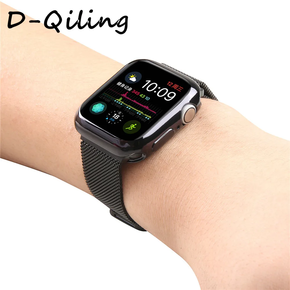 Чехол для часов Apple Watch Case5, 4, 3, 2, 1, 40 мм, 44 мм, прозрачный чехол из ТПУ, защитная пленка для экрана iWatch